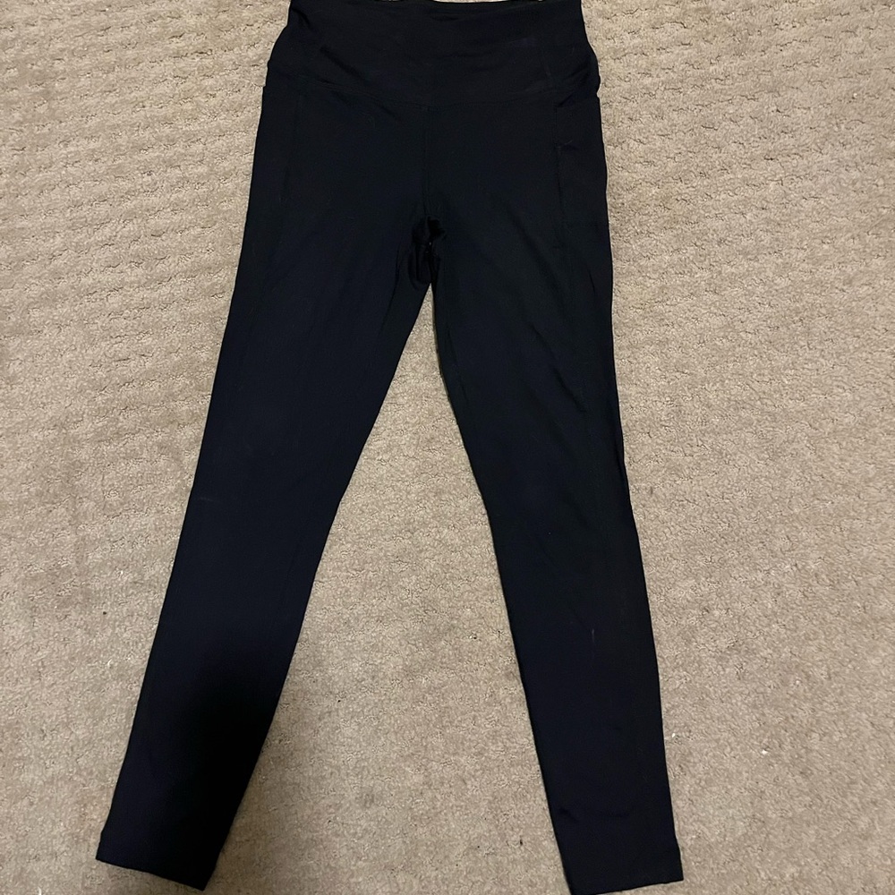 2 pair of black leggings & short romper-M